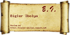 Bigler Ibolya névjegykártya